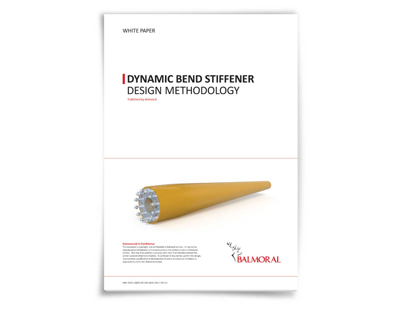 Dynamic bend stiffener white paper cover