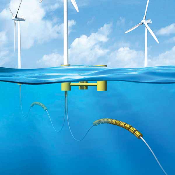 Distributed buoyancy for floating offshore wind turbines